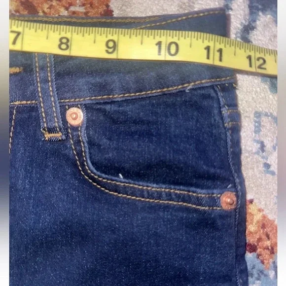 NWT PrettyLittleThing Denim Dark Wash Hi Rise 5 Pocket Skinny Jeans Sz 0 Ripped - Picture 8 of 11